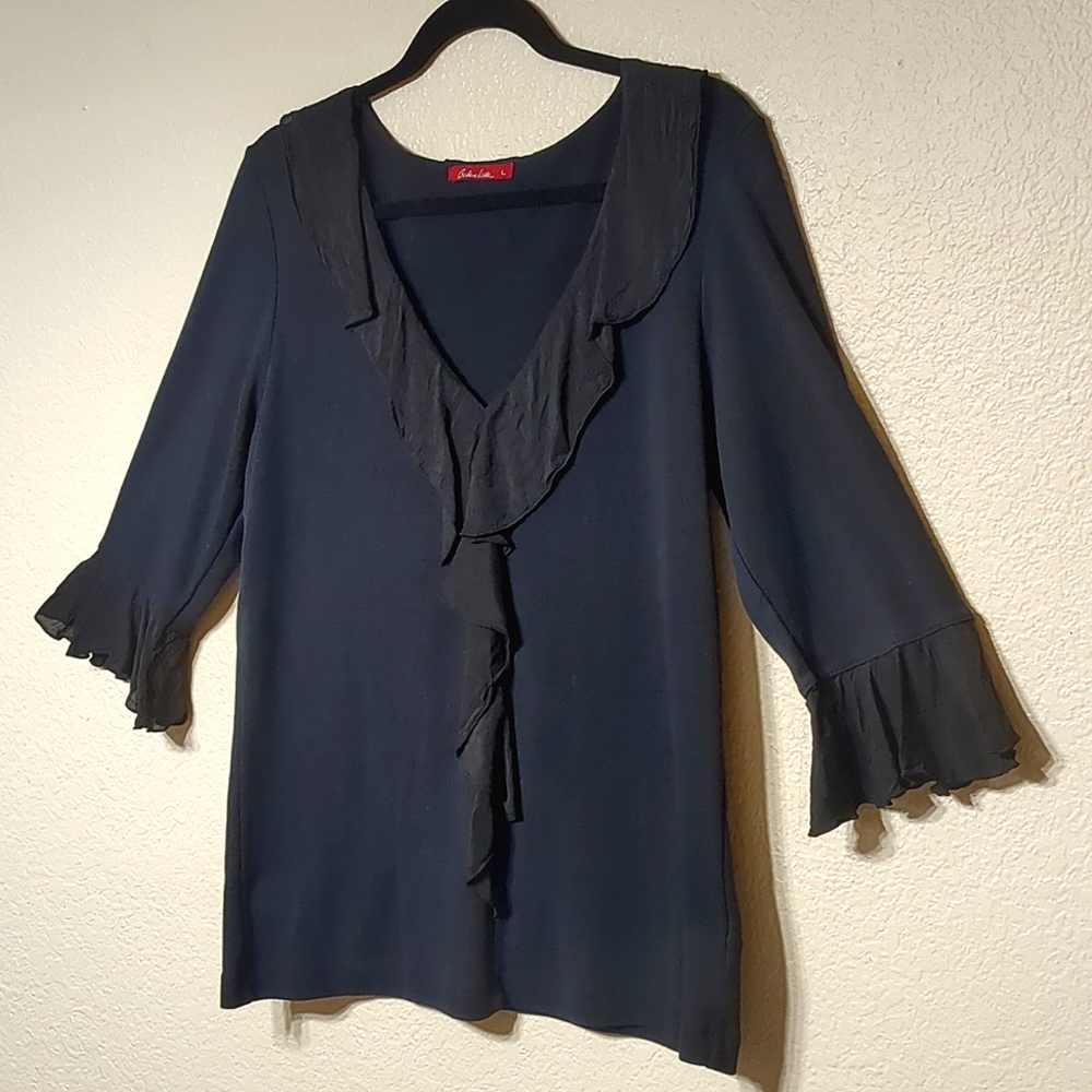 RUFFLED SWEATER TOP